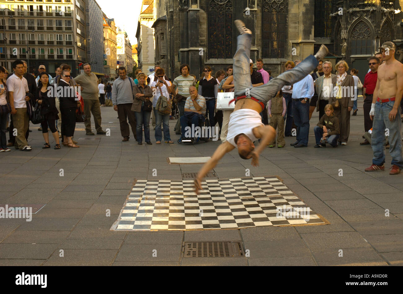 Artiste de rue à Stephansplatz Vienne Autriche Banque D'Images