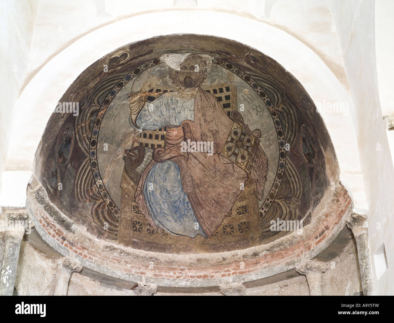 Détail de la peinture en abside, Monastère Blanc, Sohag, Egypte Banque D'Images