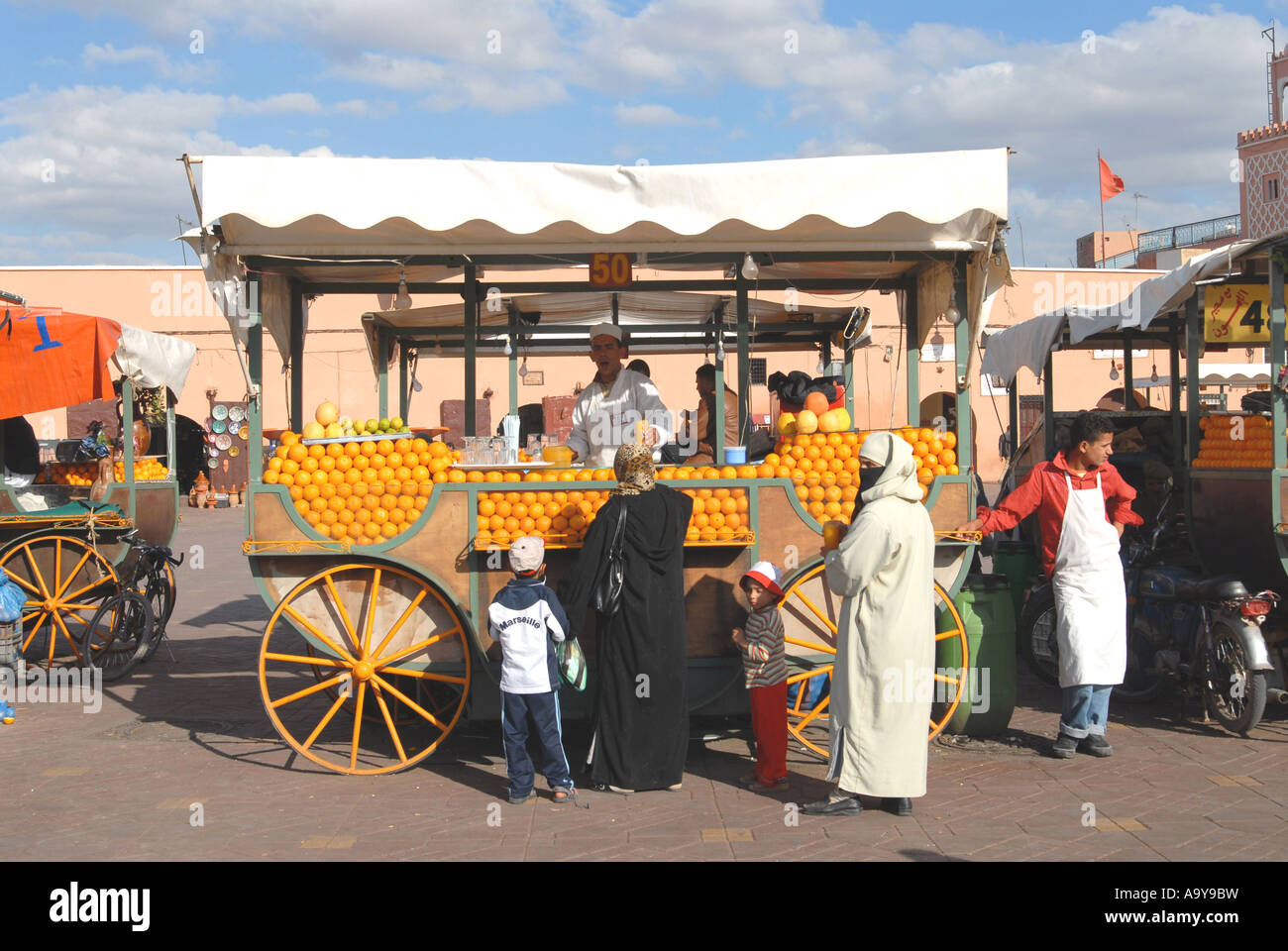 Marché aux fruits Marrakech Marocco Banque D'Images