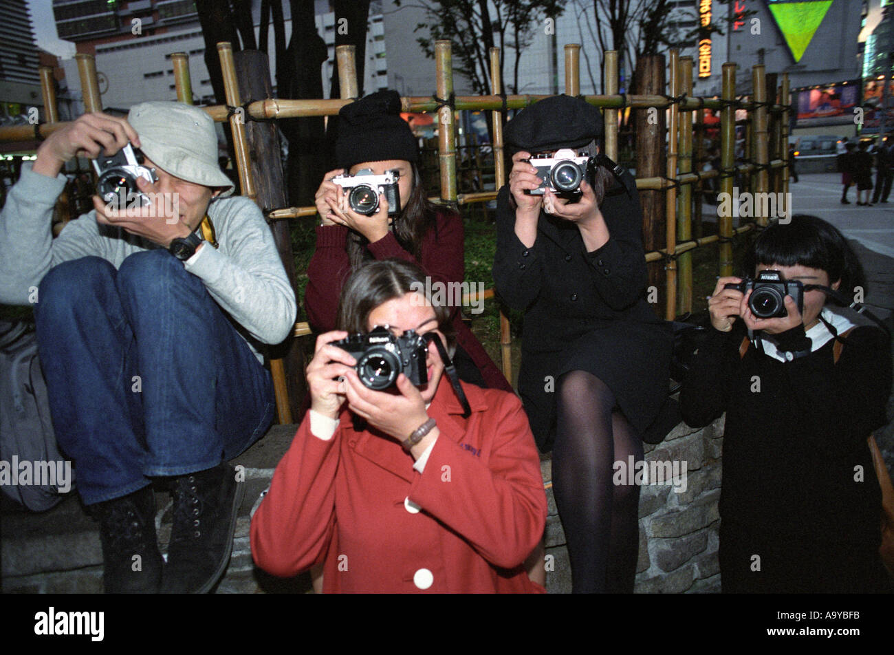 Les étudiants de photographie japonais Banque D'Images