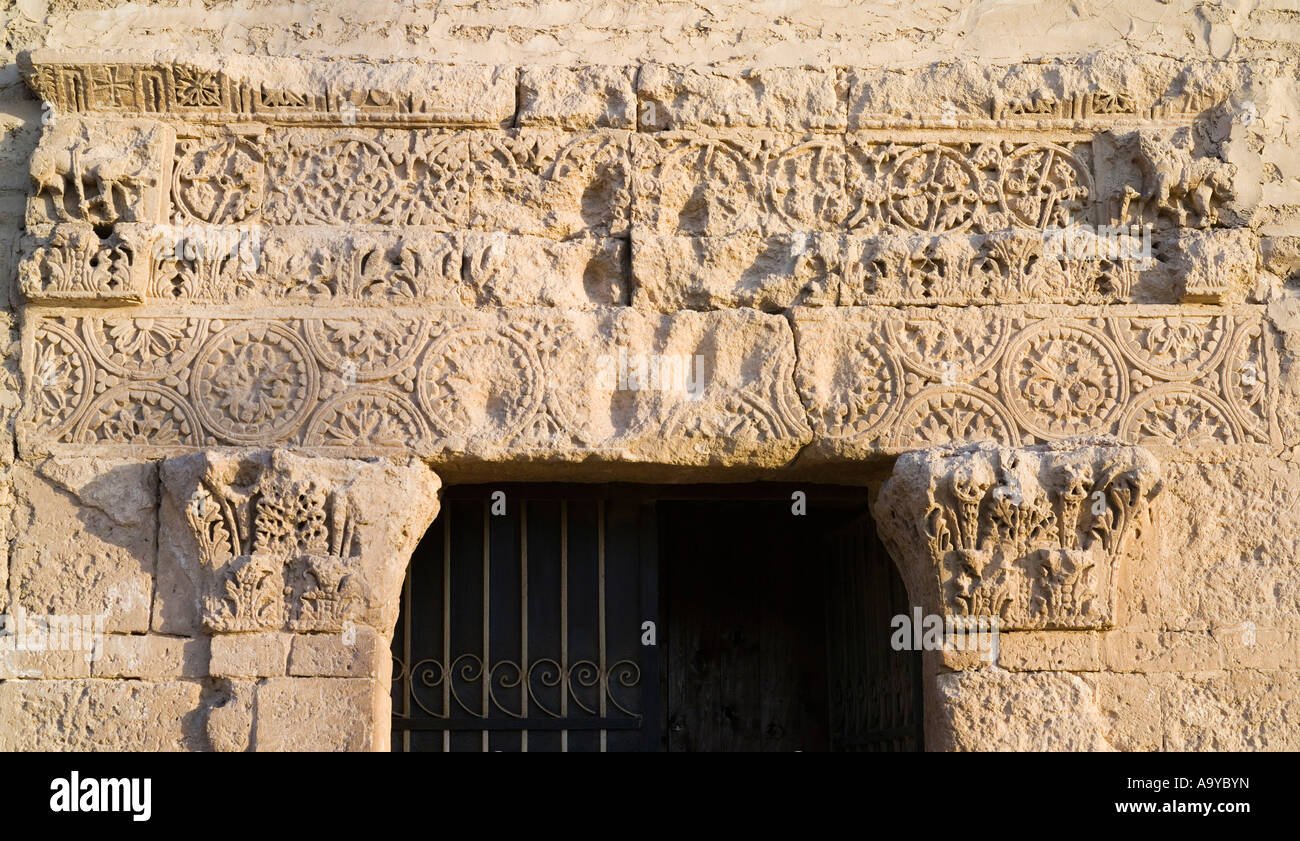 Entrée au monastère blanc, Sohag, Egypte Banque D'Images