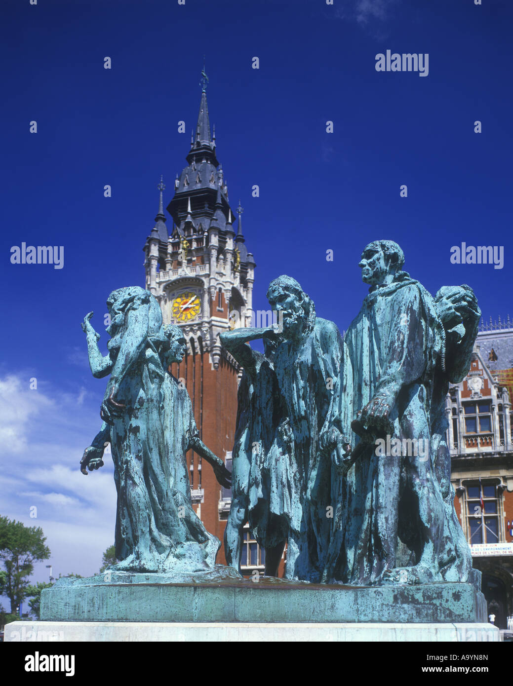 LES SIX SCULPTURES BOURGEOISES DE CALAIS (©AUGUSTE RODIN 1889) NORD PAS DE CALAIS FRANCE Banque D'Images