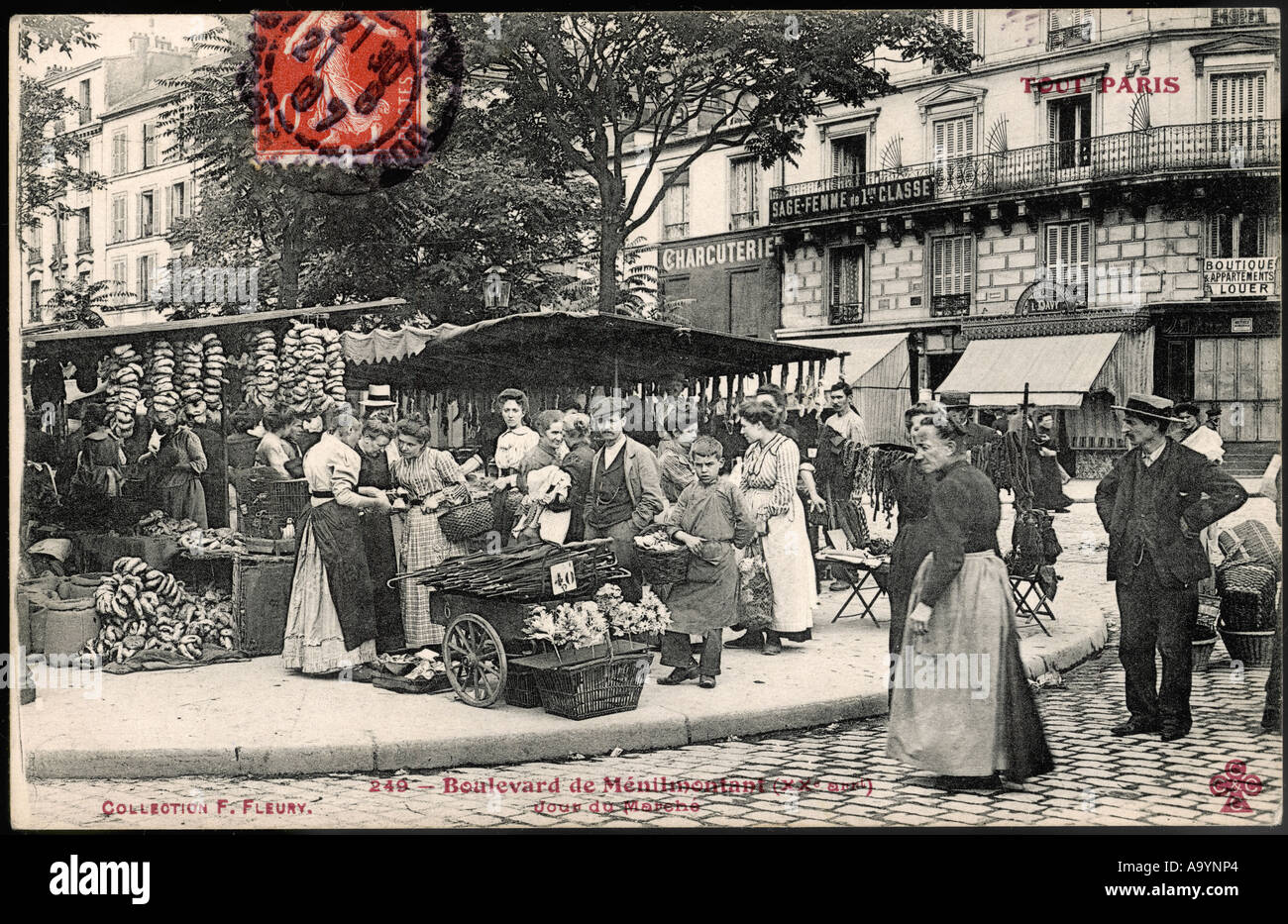 Marché alimentaire sociale 1907 Banque D'Images
