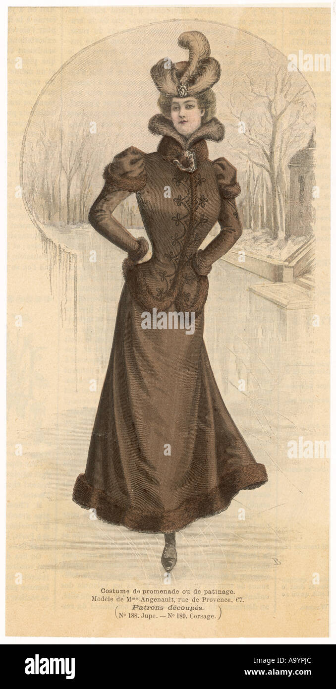 Costume de patinage artistique 1899 Banque D'Images