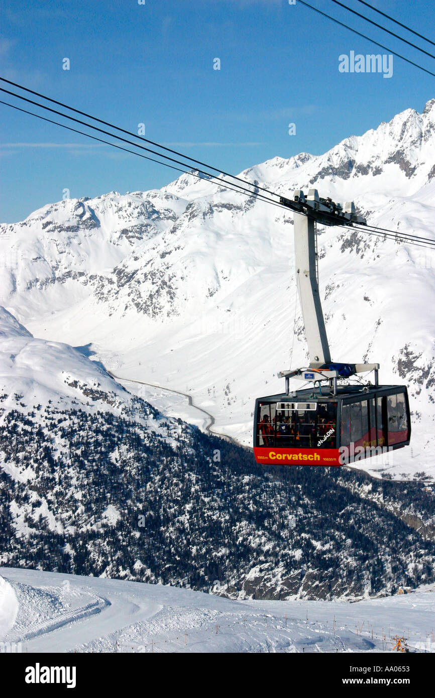 Télécabine Corvatsch St Moritz Suisse Banque D'Images