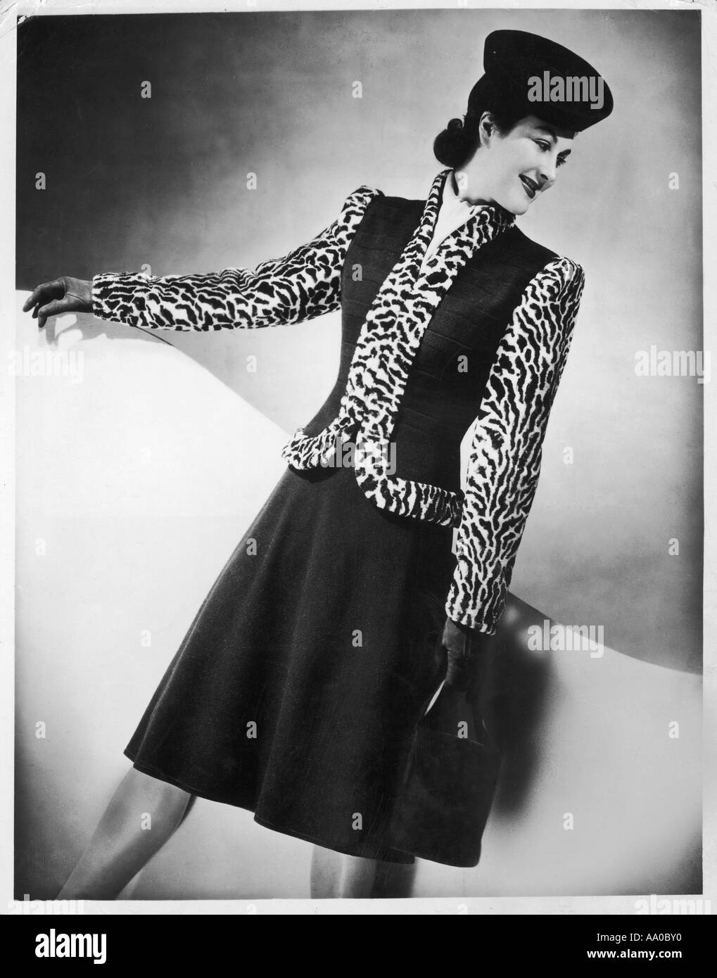 L'ocelot manteau 1938 garniture Banque D'Images