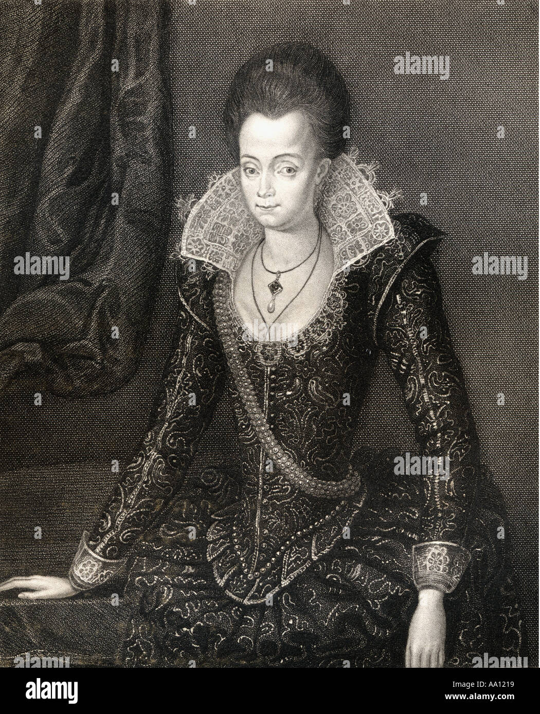 Lady Arbella Stuart également orthographié Lady Arabella Stewart, 1575 - 1615. La noblesse anglaise Banque D'Images