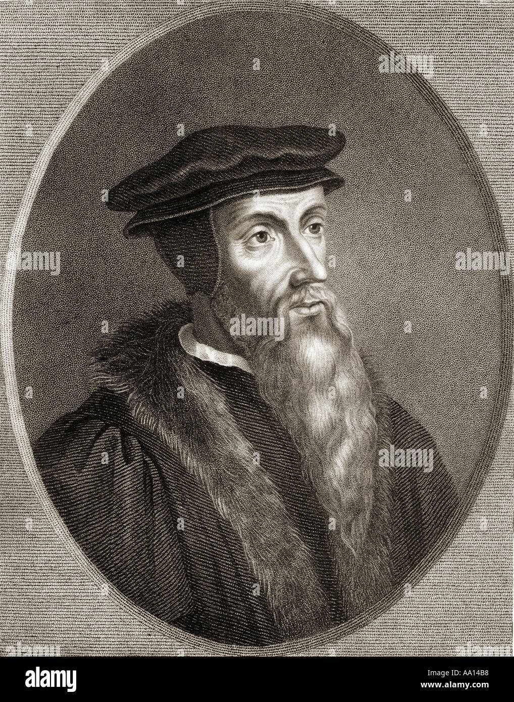 Jean Calvin, né Jehan Cauvin, 1509 - 1564. Théologien français, pasteur et réformateur Banque D'Images