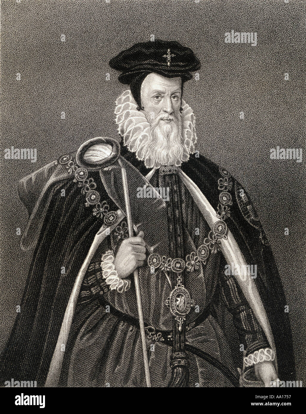William Cecil, 1er baron Burghley, 1520 - 1598. D'État anglais, conseiller en chef de la Reine Elizabeth I et Grand Trésorier. Banque D'Images