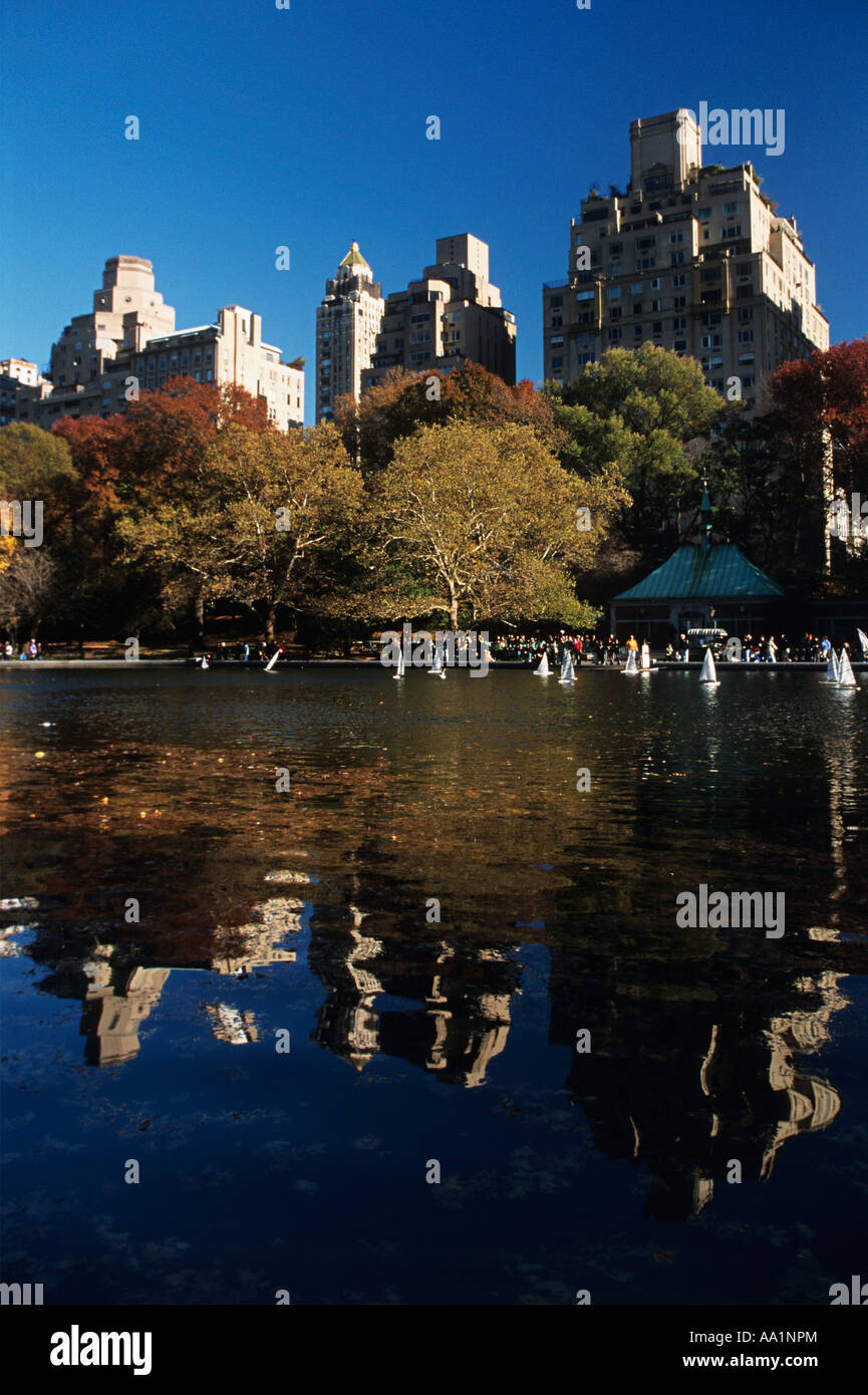 Central Park lac de plaisance Banque D'Images