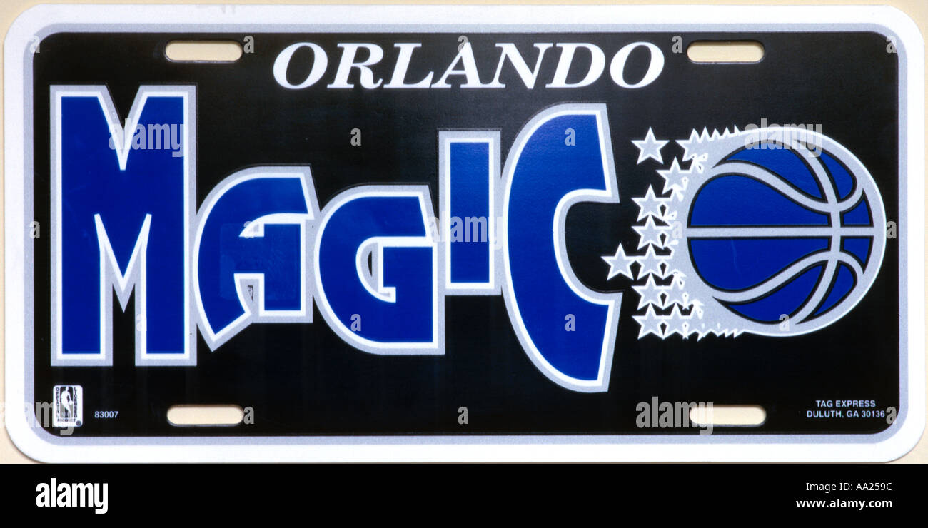 Souvenir des Orlando Magic Florida USA plaque immatriculation Banque D'Images