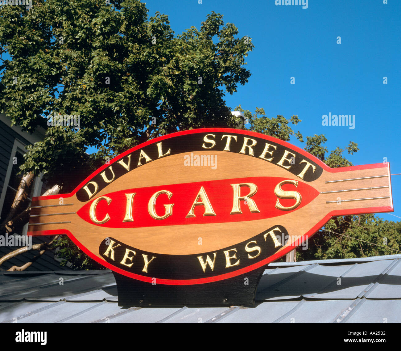 Signer pour cigares Duval Street, Key West, Floride, USA Banque D'Images