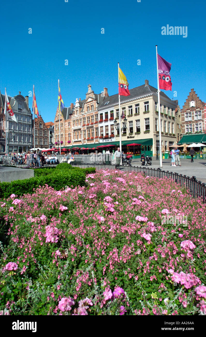 Markt (place principale), Bruges, Belgique Banque D'Images