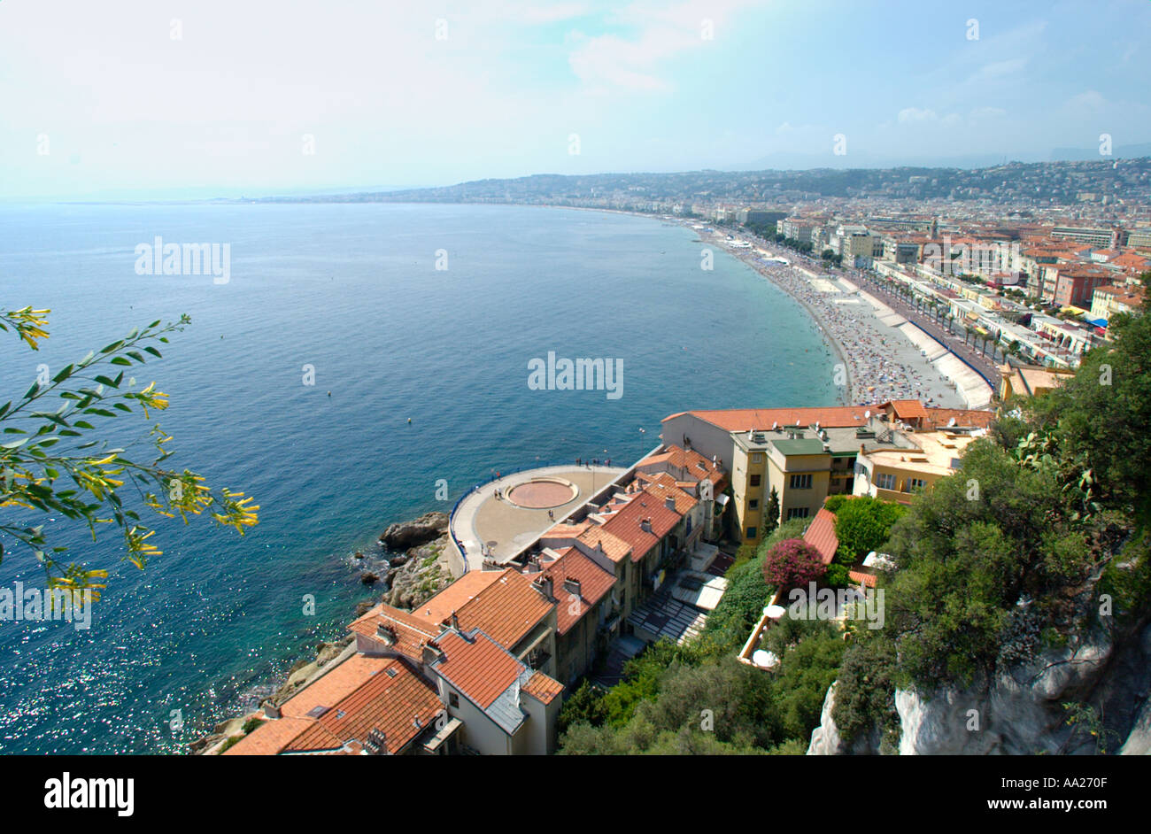 Vue sur Nice et la Promenade des Anglais du château, Nice, France Banque D'Images