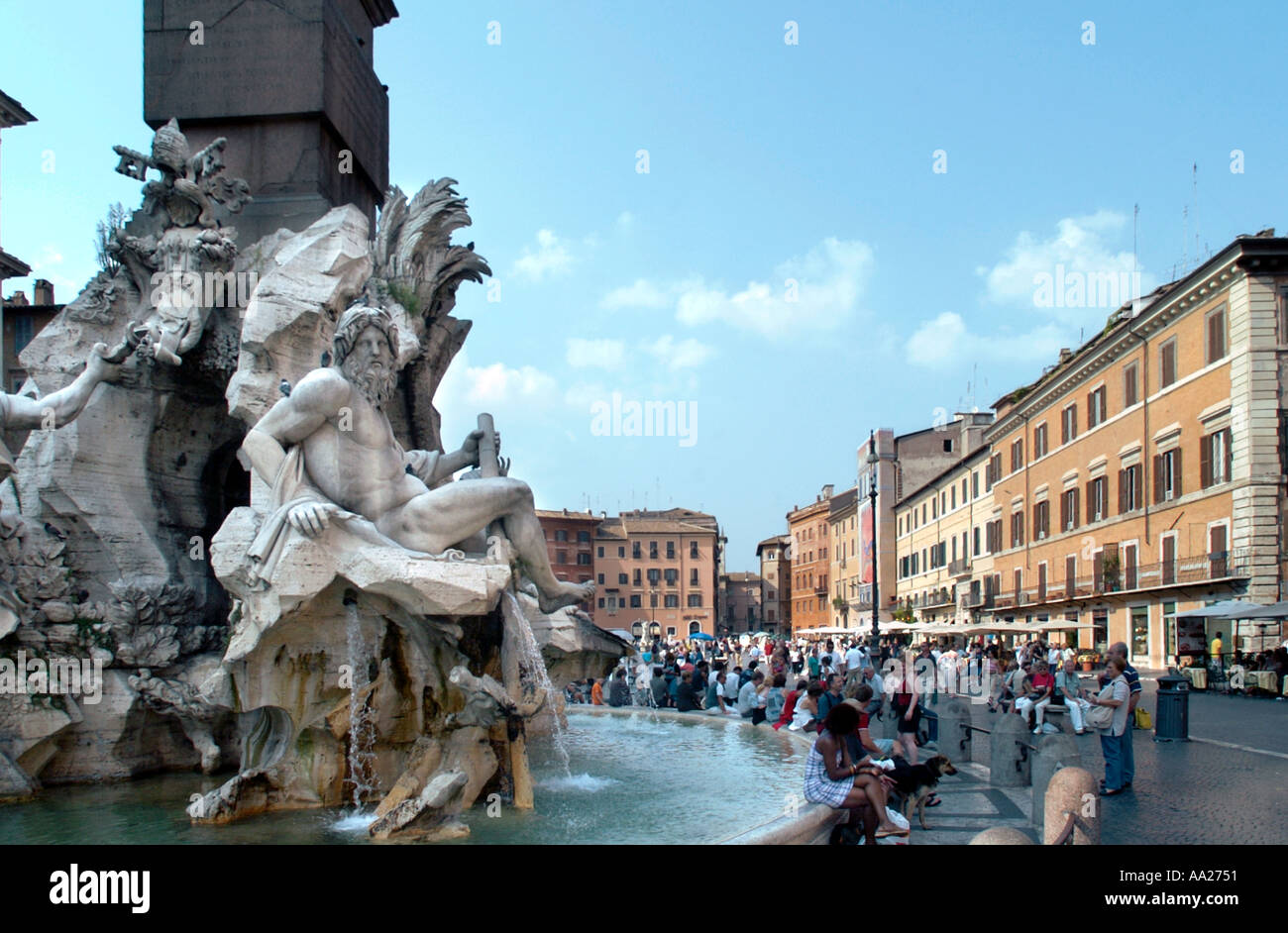 Piazza Navona en fin d'après-midi, Rome, Italie Banque D'Images