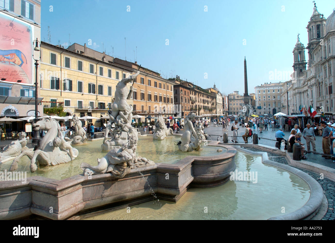 Piazza Navona en fin d'après-midi, Rome, Italie Banque D'Images