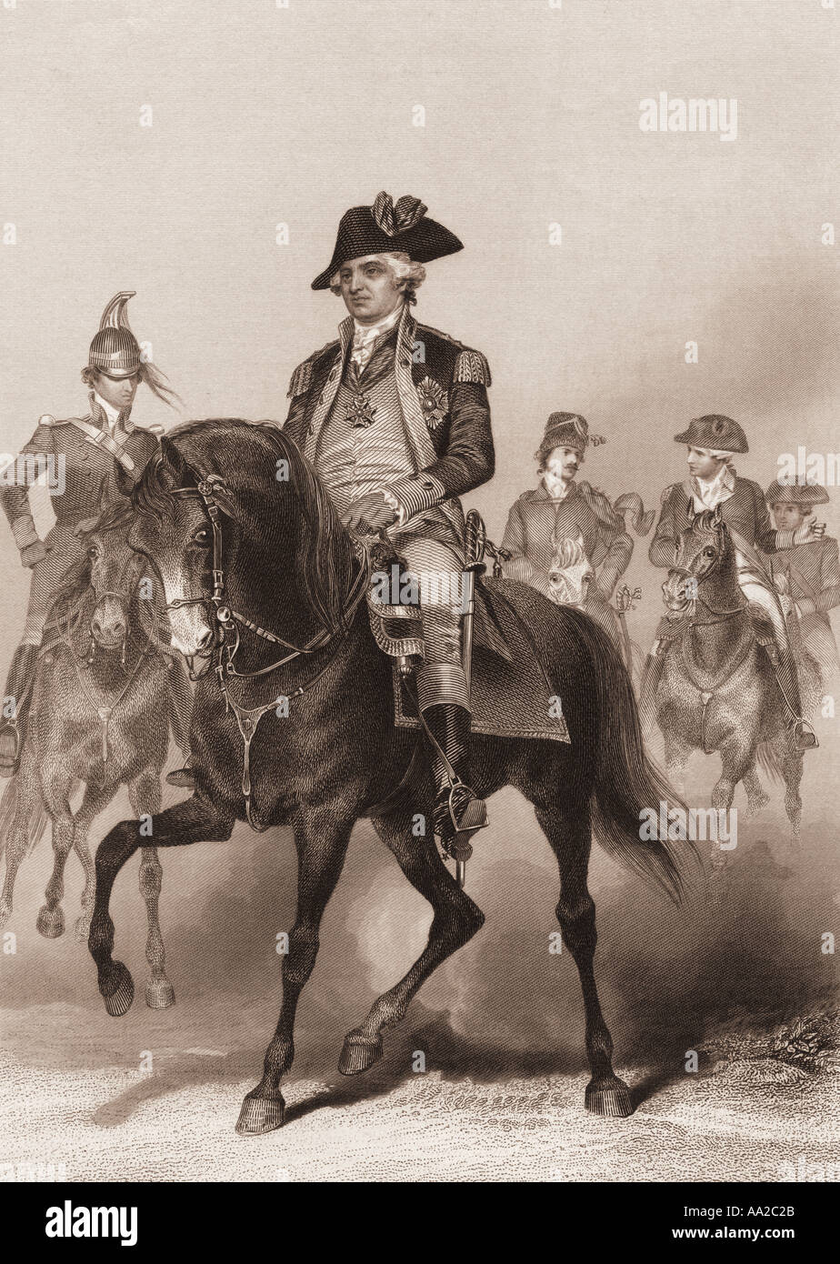Le baron Von Steuben qui était en charge de la formation des troupes de l'armée continentale américaine, 1778. Banque D'Images