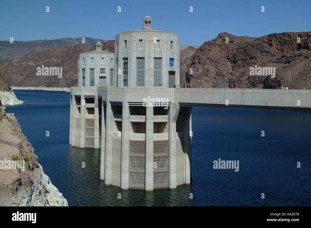 Le Barrage Hoover, Black Canyon sur la rivière Colorado, près de Las Vegas, Nevada Banque D'Images