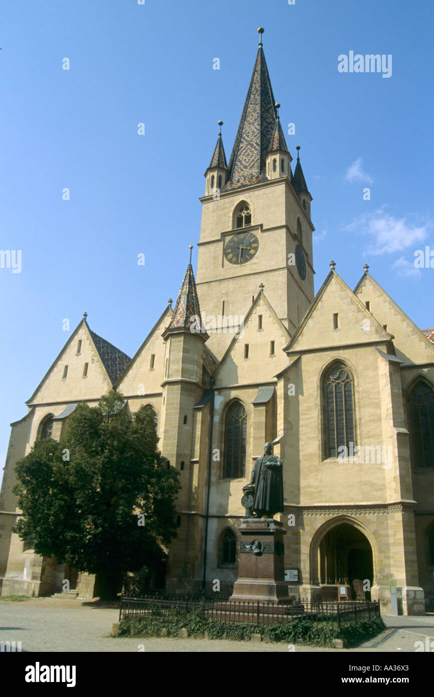 Roumanie Sibiu Nagyszében Église évangélique Banque D'Images