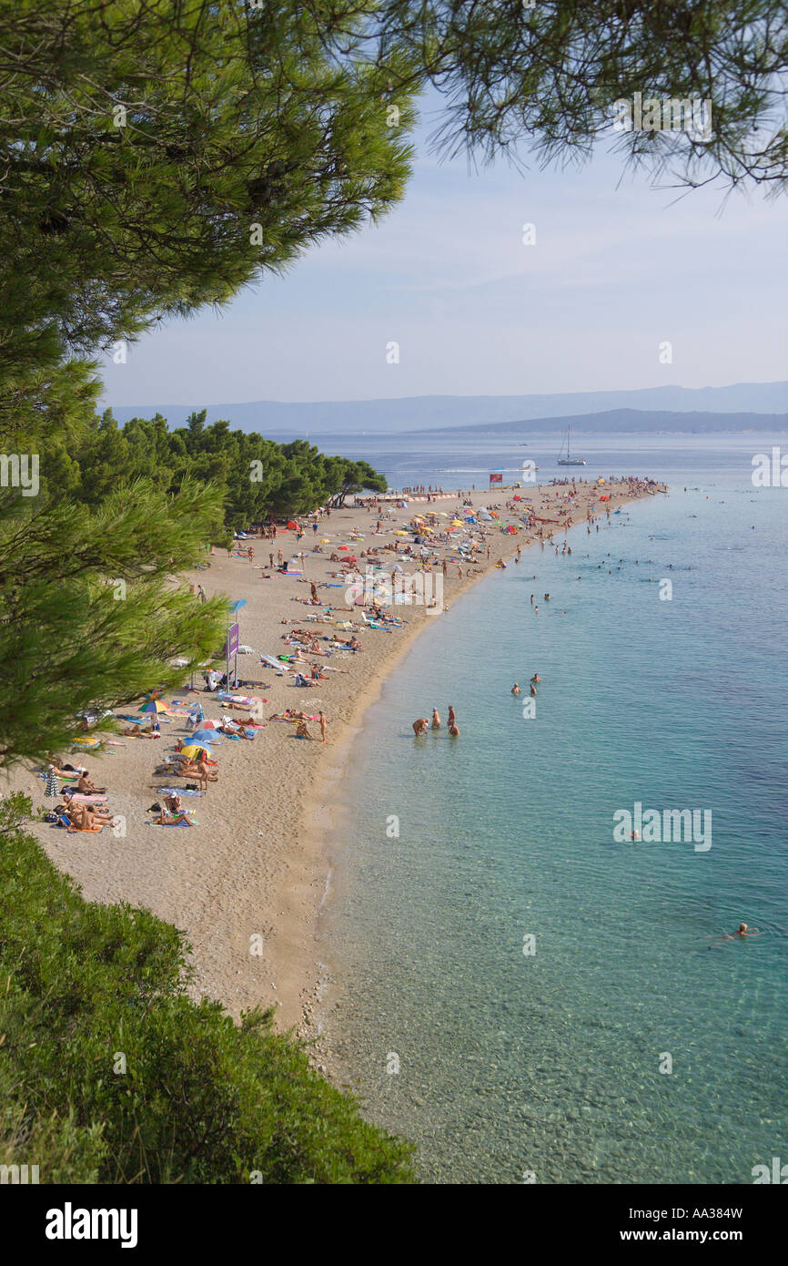 Bol plage nudiste Île de Brac Dalmatie Croatie Banque D'Images