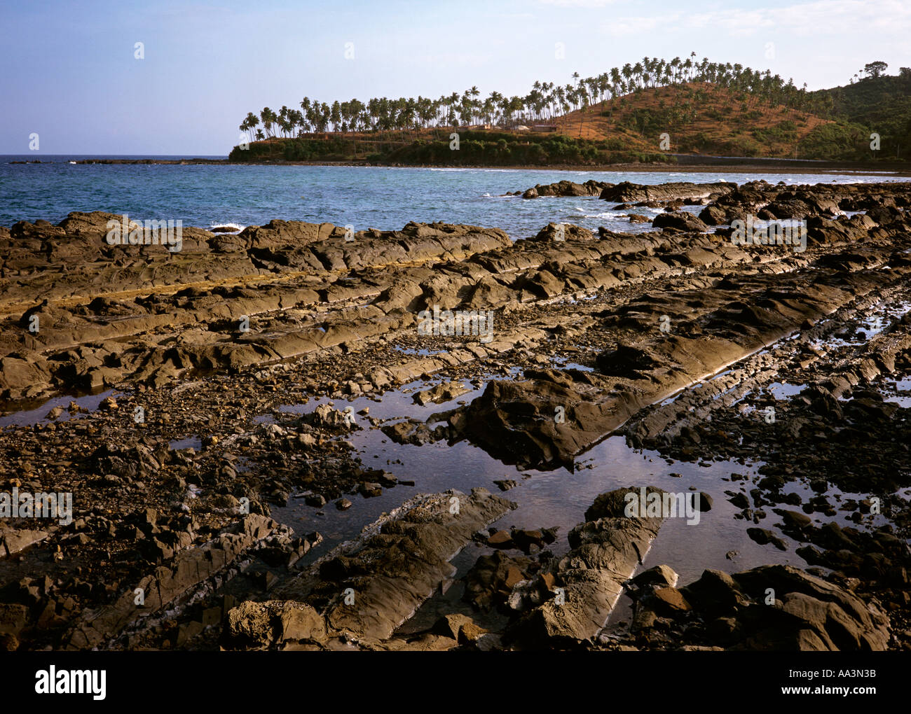 L'Inde au sud de l'Île Andaman coast géologie strates de roche Banque D'Images
