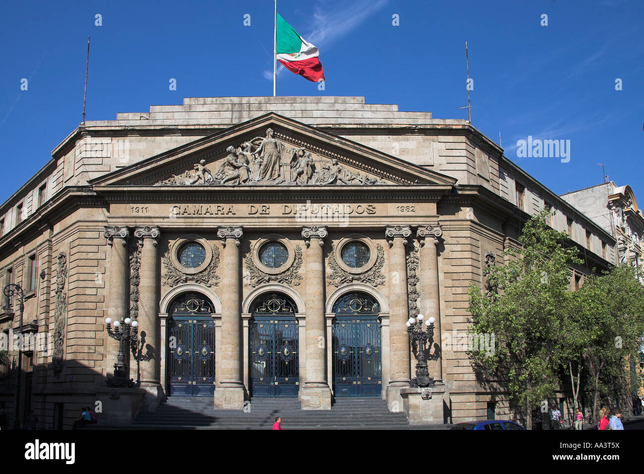 Congreso de la República, Chambre des Représentants, Calle Rue Donceles, Mexico, Mexique Banque D'Images