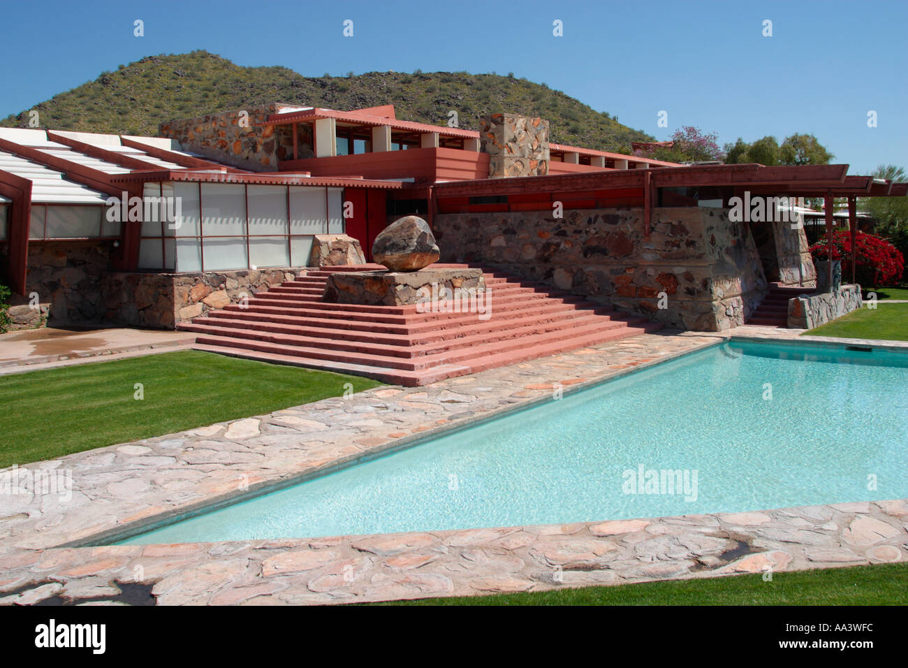 Taliesin West l'architecte Frank Lloyd Wright et sStudio Scottsdale Arizona a commencé la construction d'accueil 1937 Banque D'Images