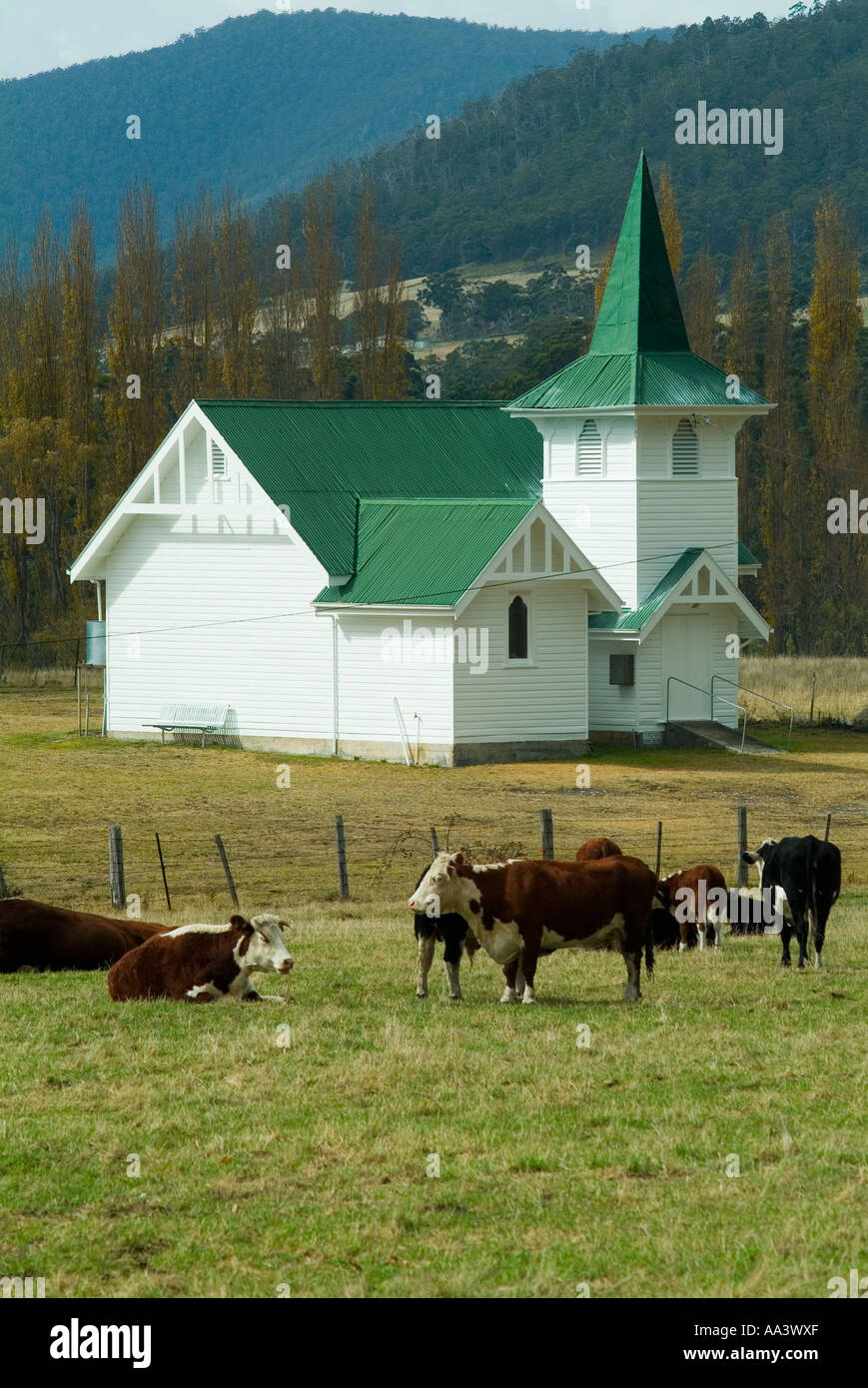 Tasmanie une église rurale à la périphérie de Huonville dans la vallée Huon Tasmanie Australie Banque D'Images