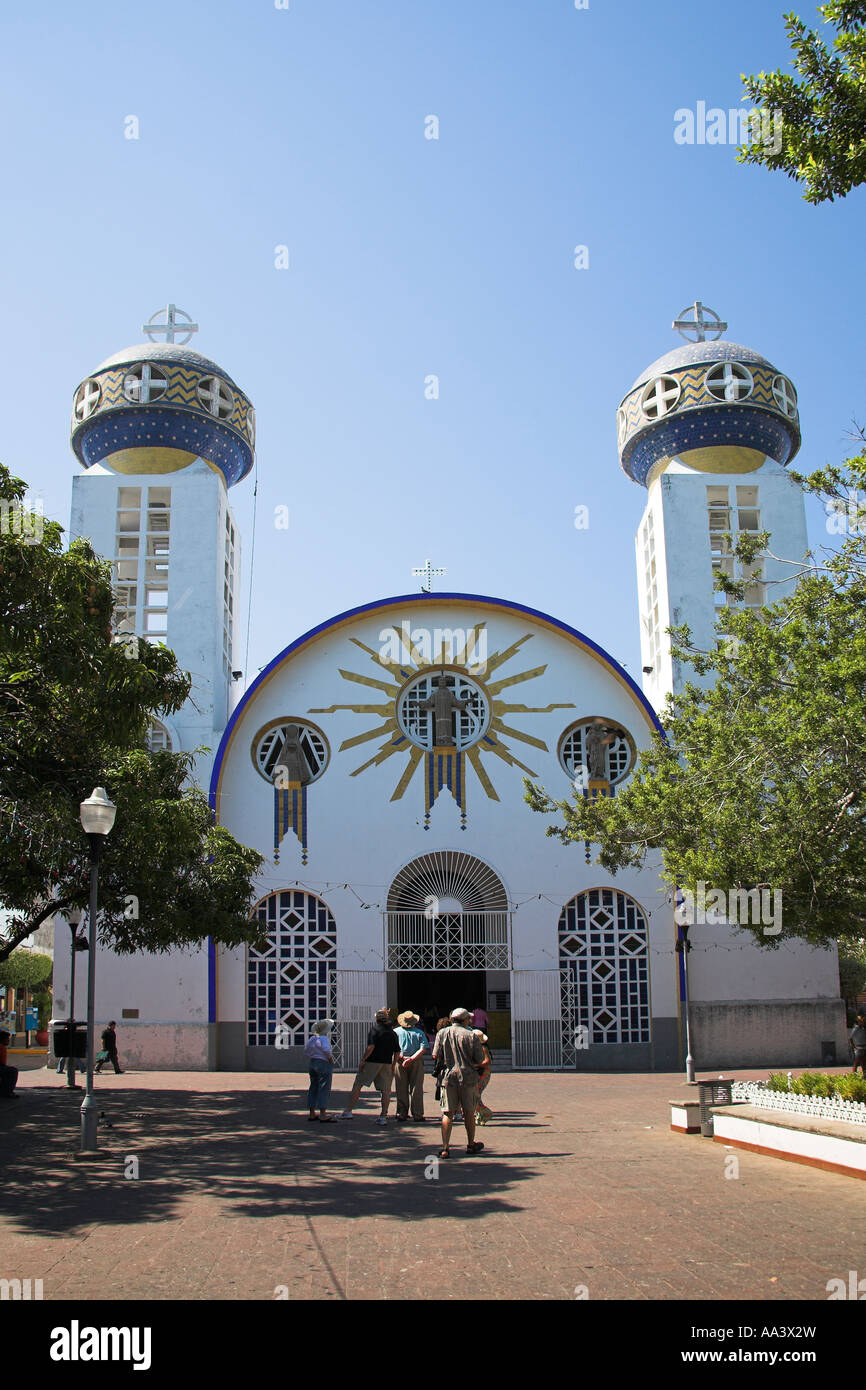 Catedral de Nuestra Señora de la Soledad, Acapulco cathédrale, Zocalo, Acapulco, Guerrero, Mexique de l'État Banque D'Images