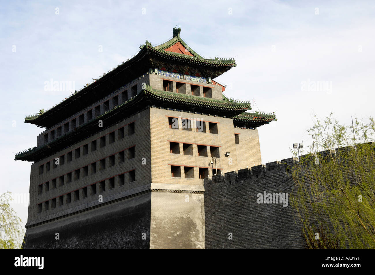 Embrasured de Deshengmen Gate tower Tour de la victoire de Pékin Chine 14 avr 07 Banque D'Images