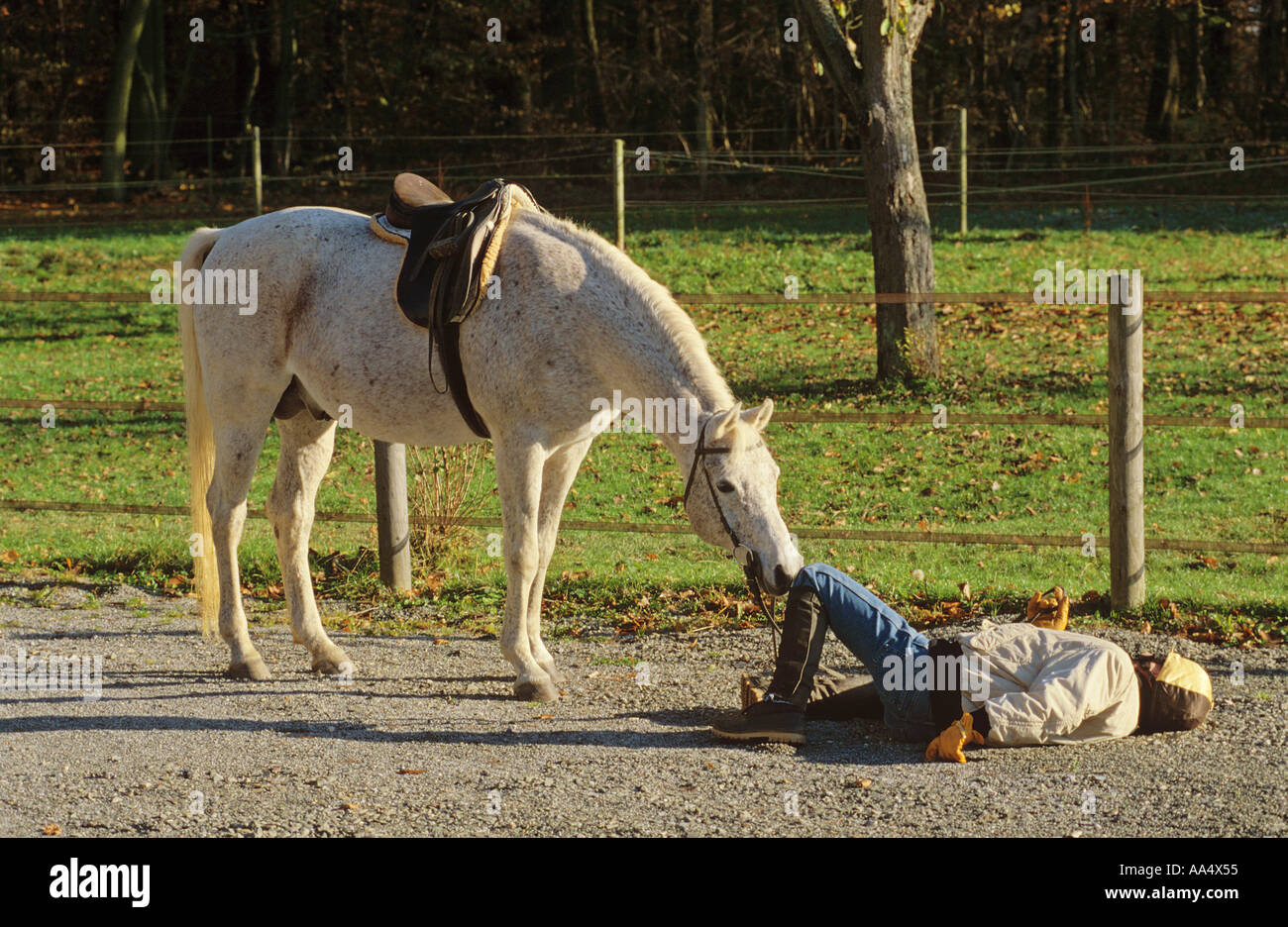 accident de coureurs Banque D'Images