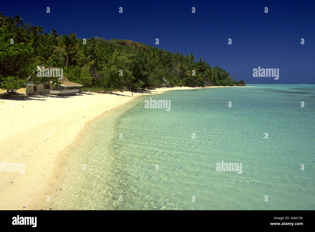 Plage de Matira Bora Bora Polynésie Française Banque D'Images