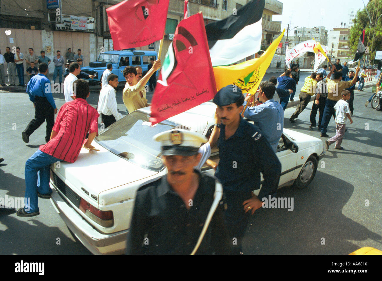 Protester contre les Palestiniens à Gaza en octobre 2000 Photo par Ami Vitale Banque D'Images