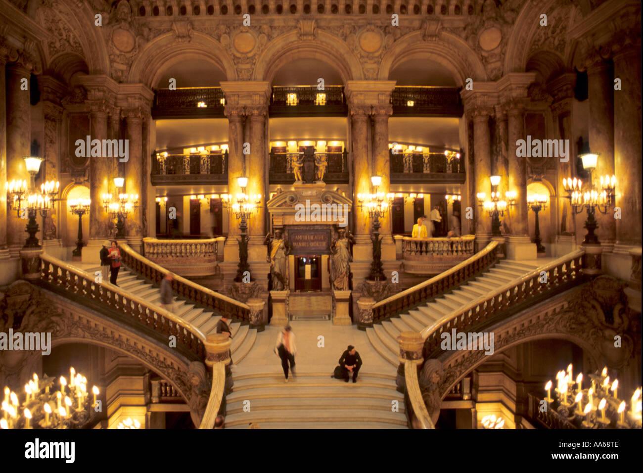 France Paris l'Opéra Garnier Grand Escalier Banque D'Images