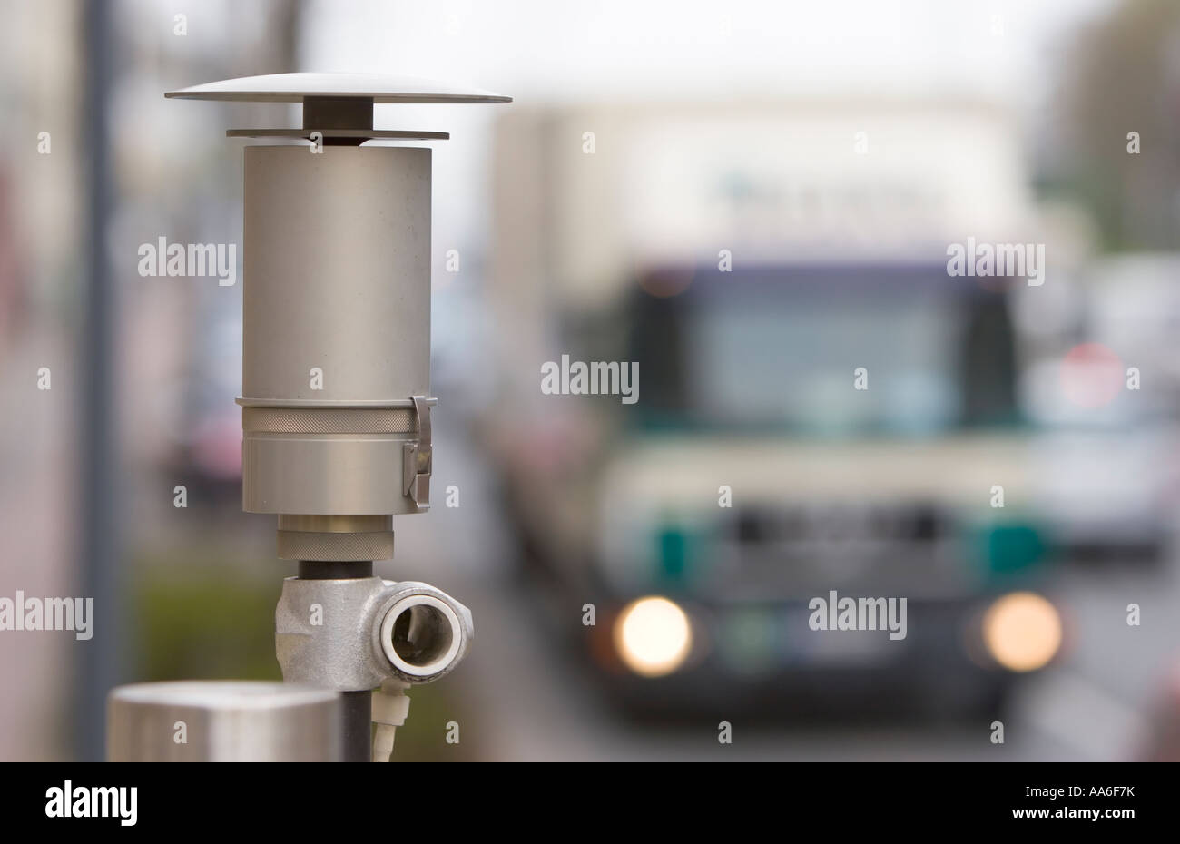 Une station de mesure de la pollution de l'air l'examen de la pollution de l'air pour les particules fines Banque D'Images