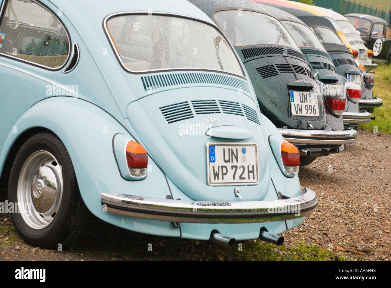 Certains Coléoptères VW standing in a row Banque D'Images