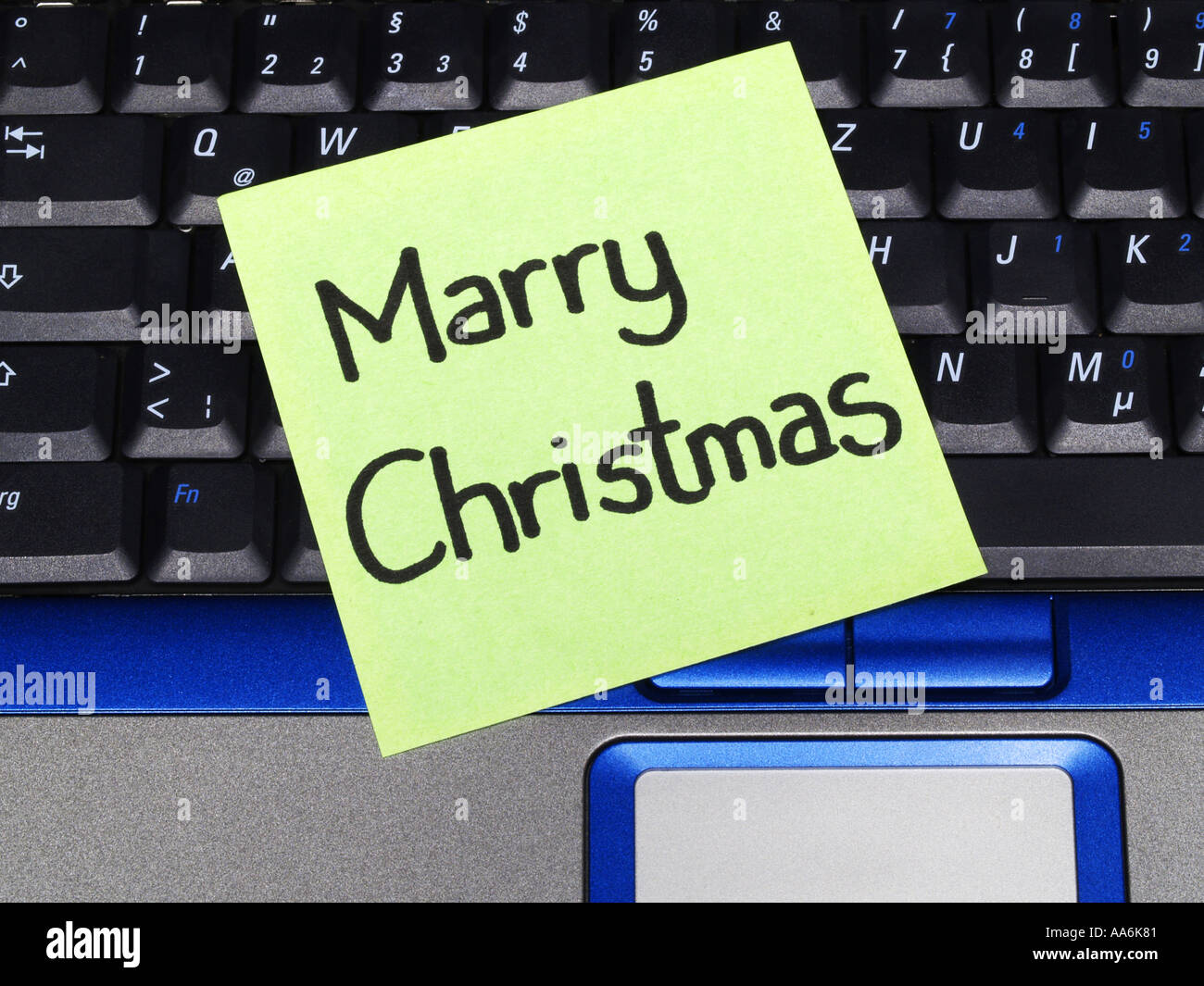 Memo note sur l'ordinateur portable, Joyeux Noël Banque D'Images