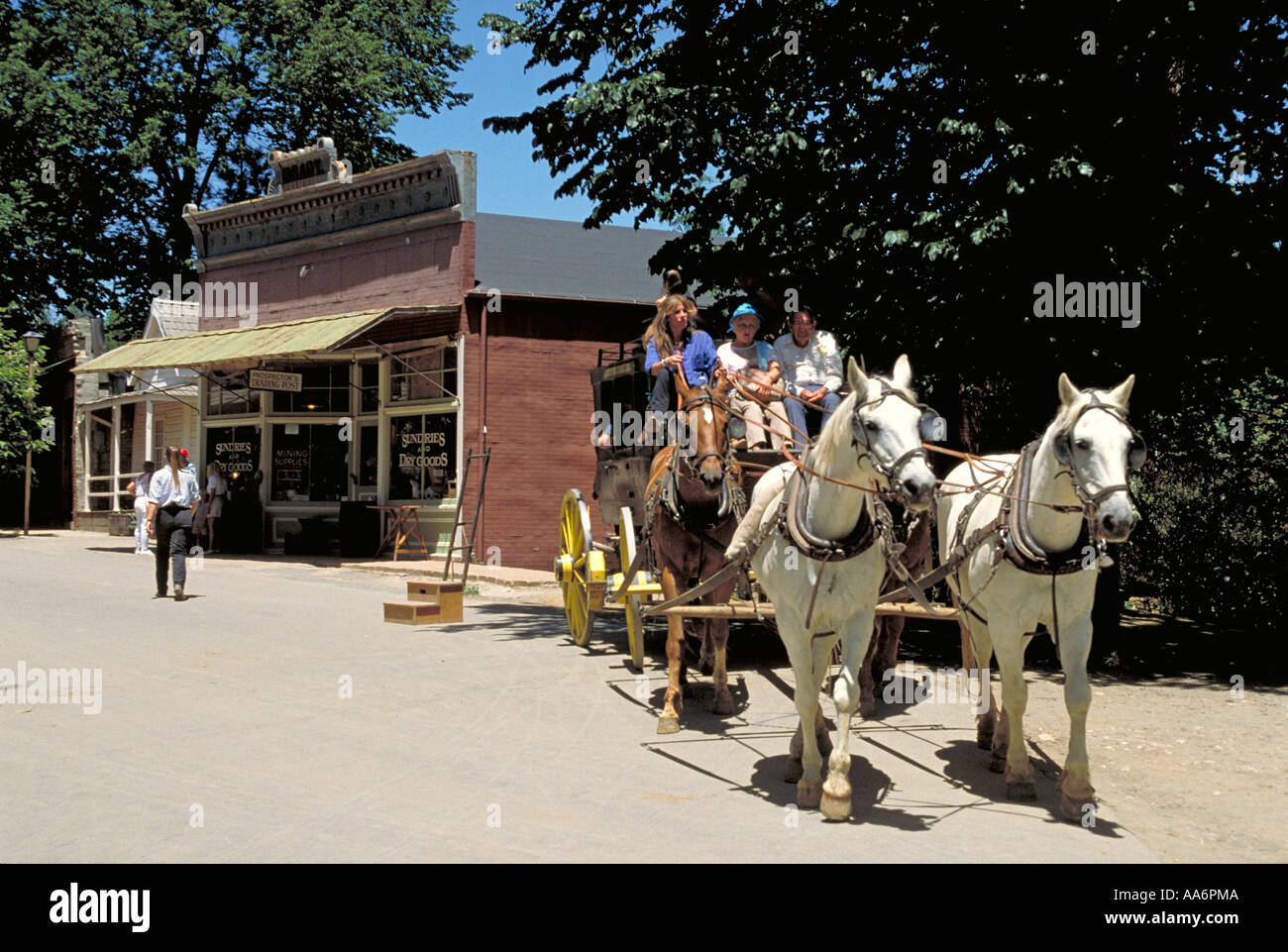 1248 Elk240 Californie Motherlode Columbia State Historical Park stagecoach ride Banque D'Images