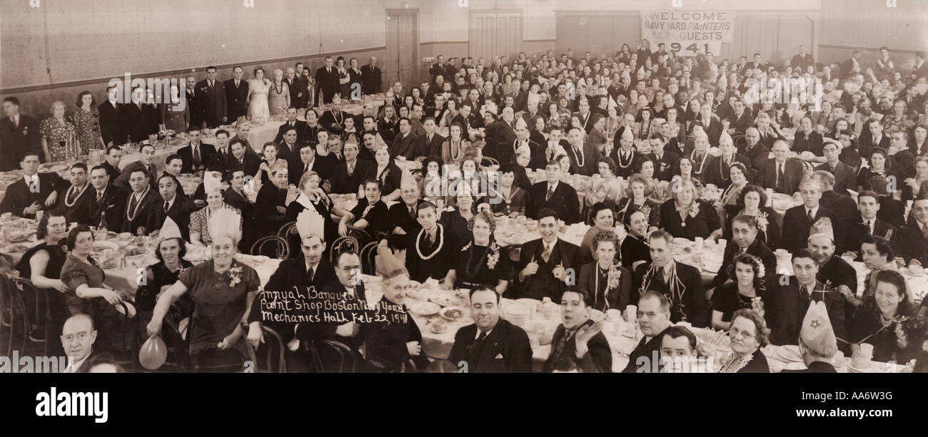 Banquet annuel Boston Navy Yard Peintres Mechanics Hall le 22 février 1941 Banque D'Images