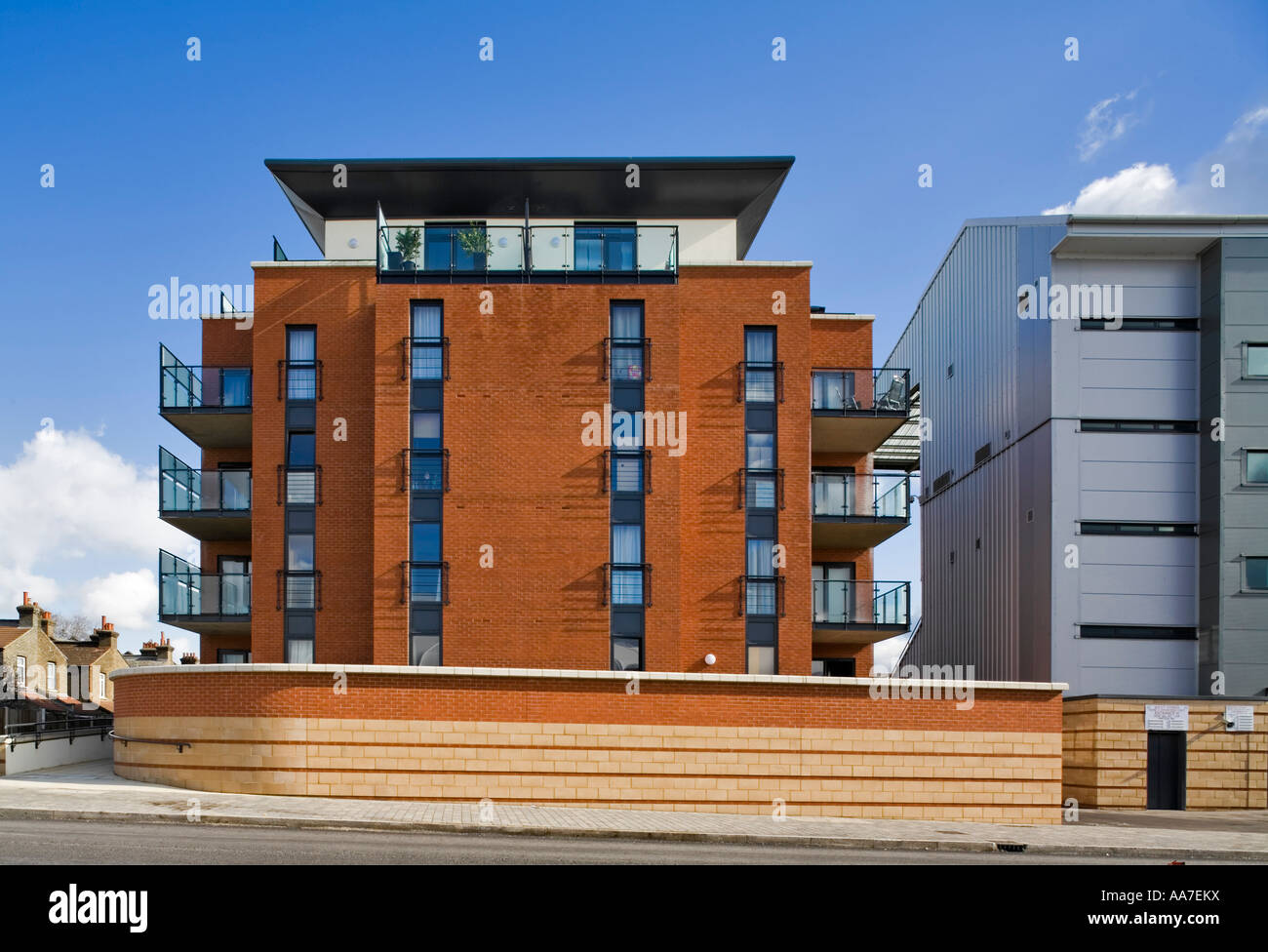 Les appartements du Quadrant Leyton Orient Football Ground Banque D'Images