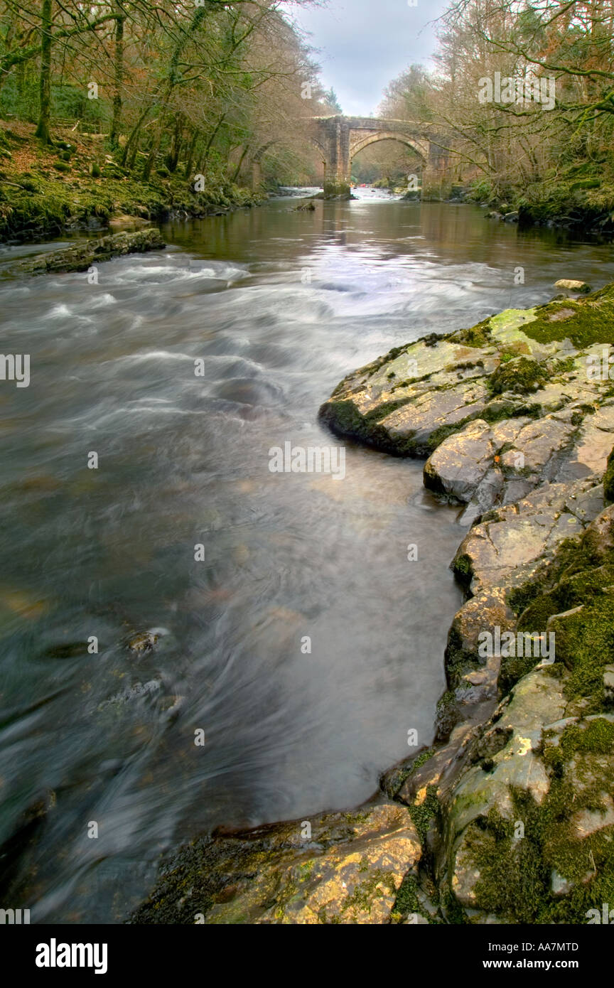 Nouveau pont automne Devon Dartmoor Banque D'Images