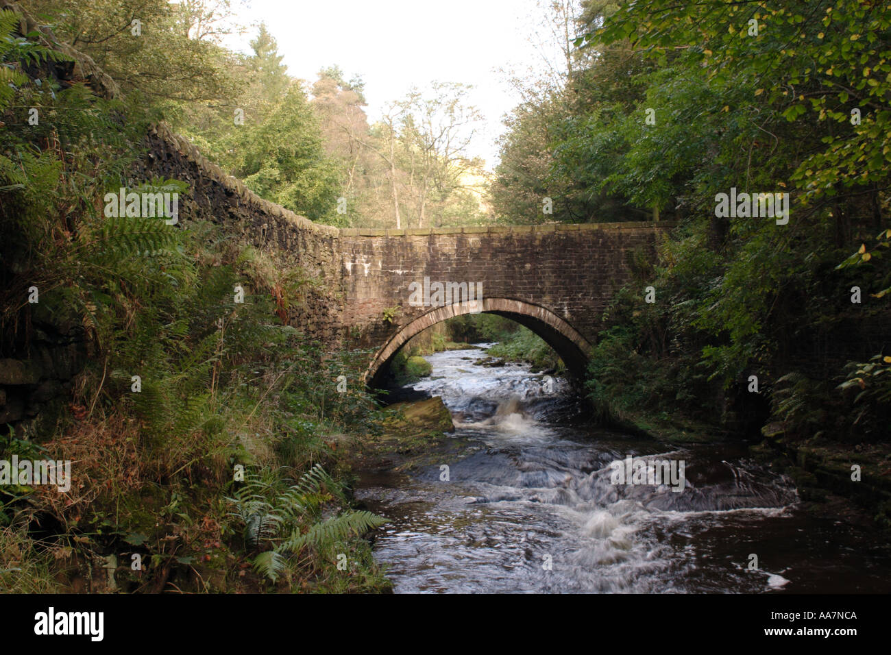 Clough pont sur Clough Brook dans le peak district Banque D'Images