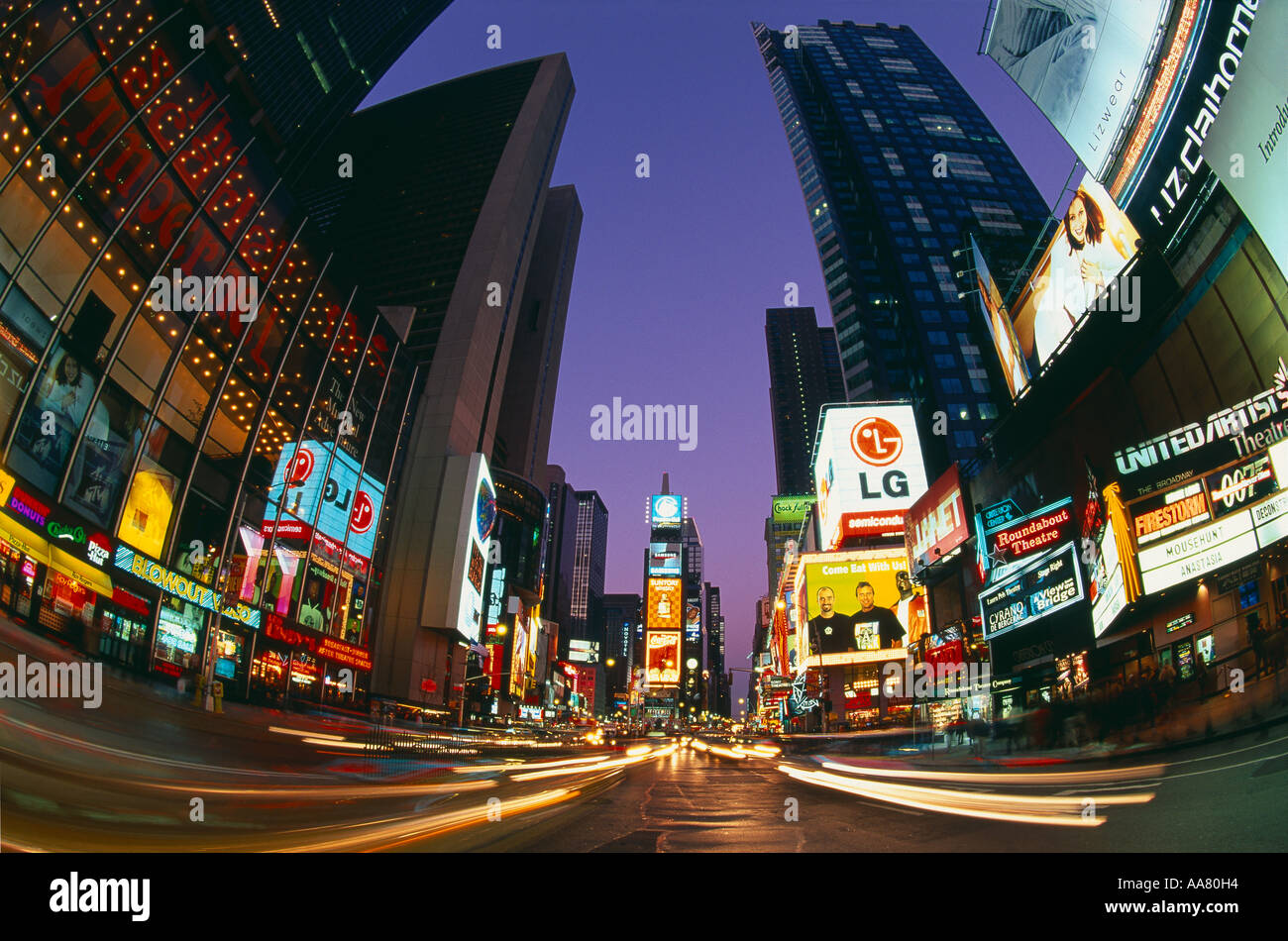 Nuit à Times Square Manhattan New York City New York USA Banque D'Images