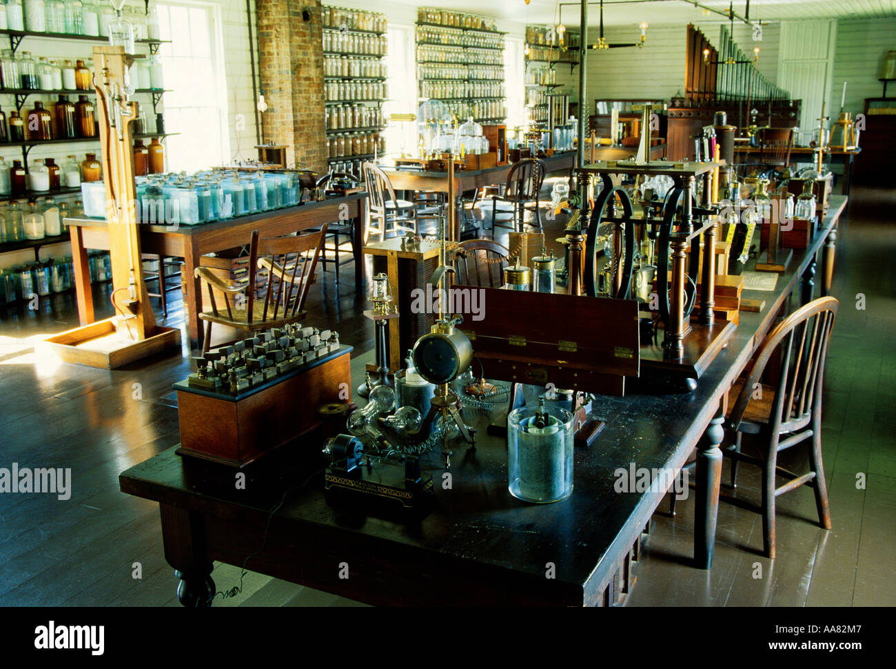 Thomas Edison Laboratoire de Menlo Park reproduite au Greenfield Village, Henry Ford Dearborn, Michigan, USA Banque D'Images
