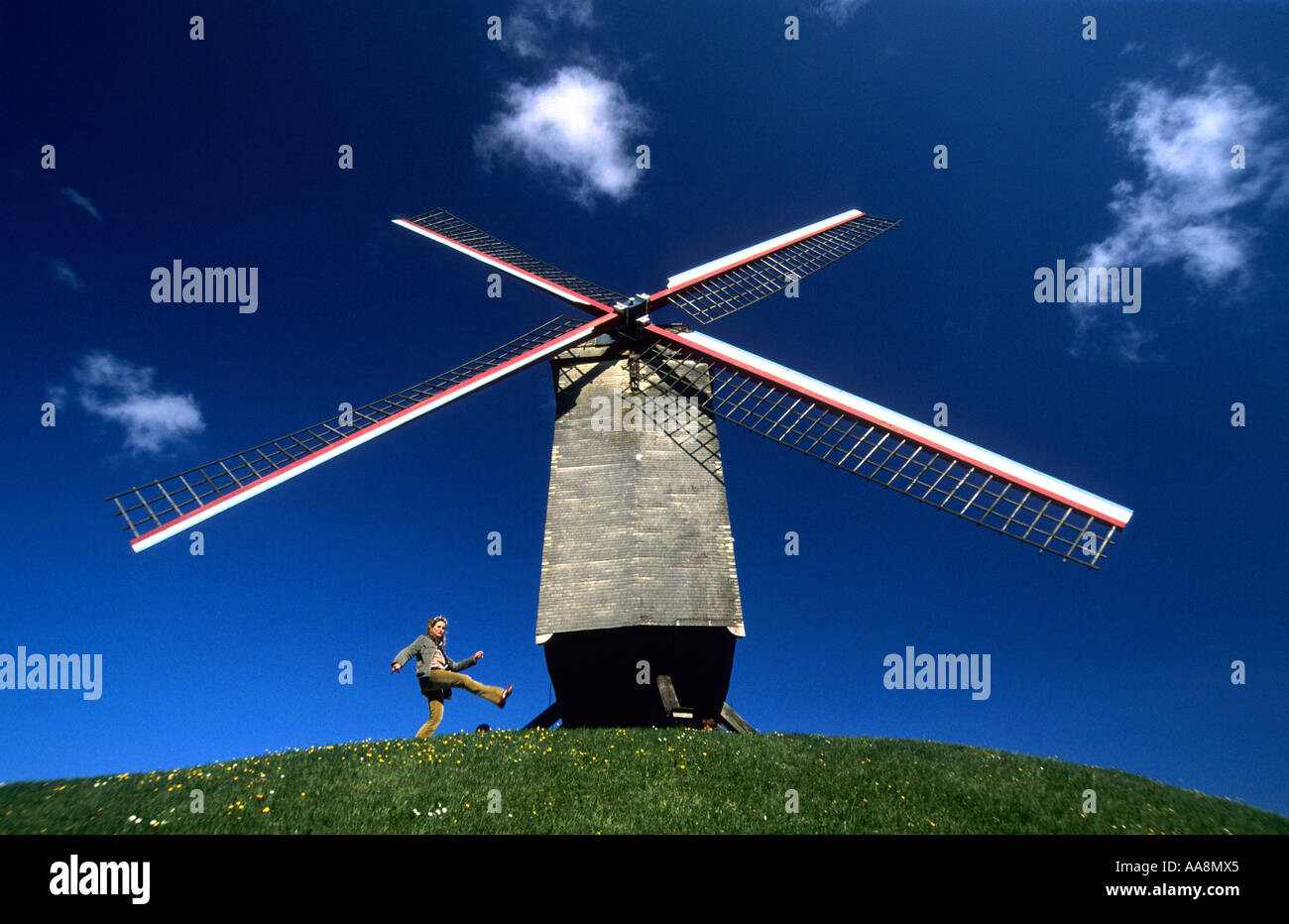 Sint Janshuis Moulin Brugge Flandre Belgique Banque D'Images