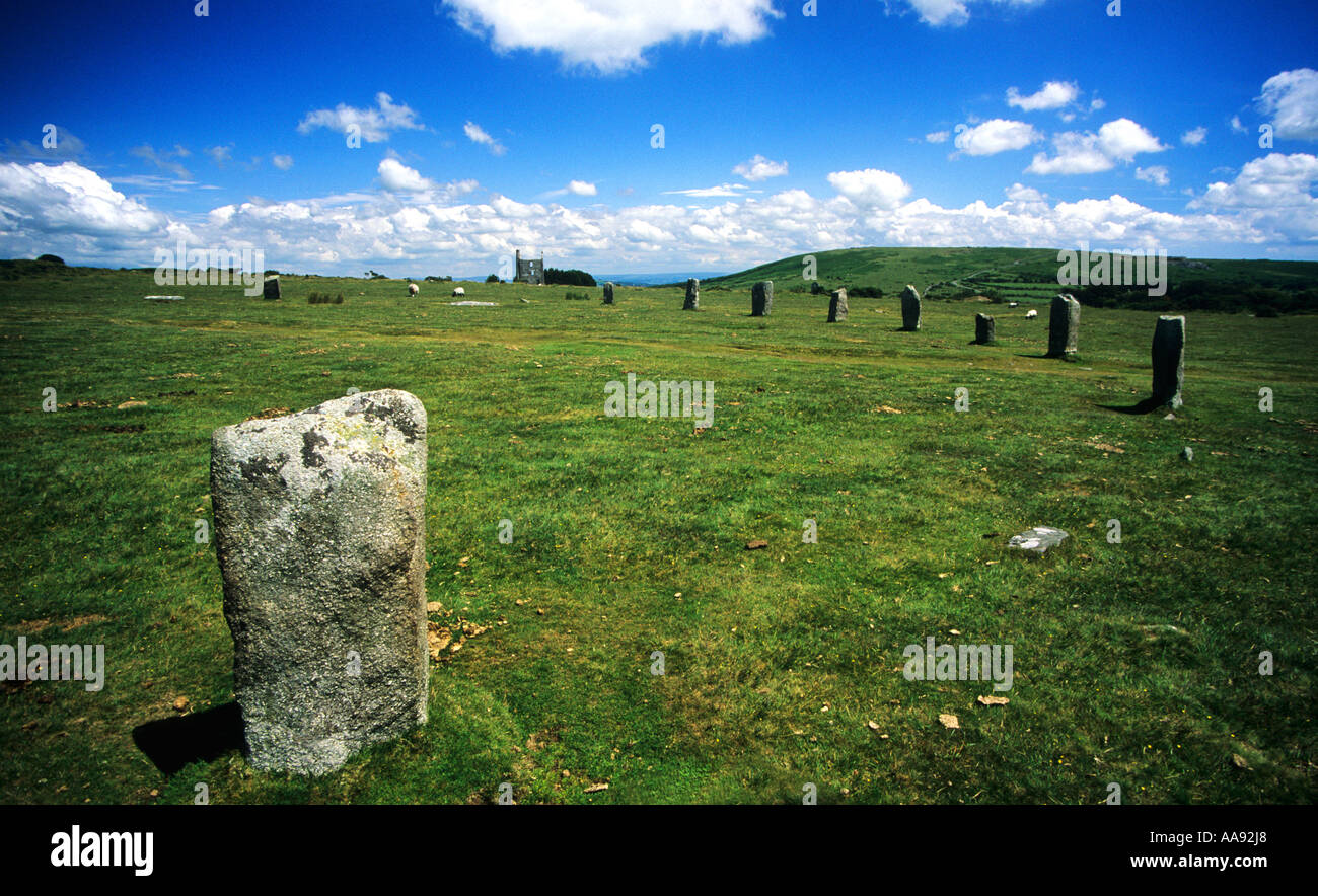 The Hurlers Stone Circle Bodmin Moor Cornwall South West England UK GB Royaume-Uni Grande-bretagne British Isles Banque D'Images