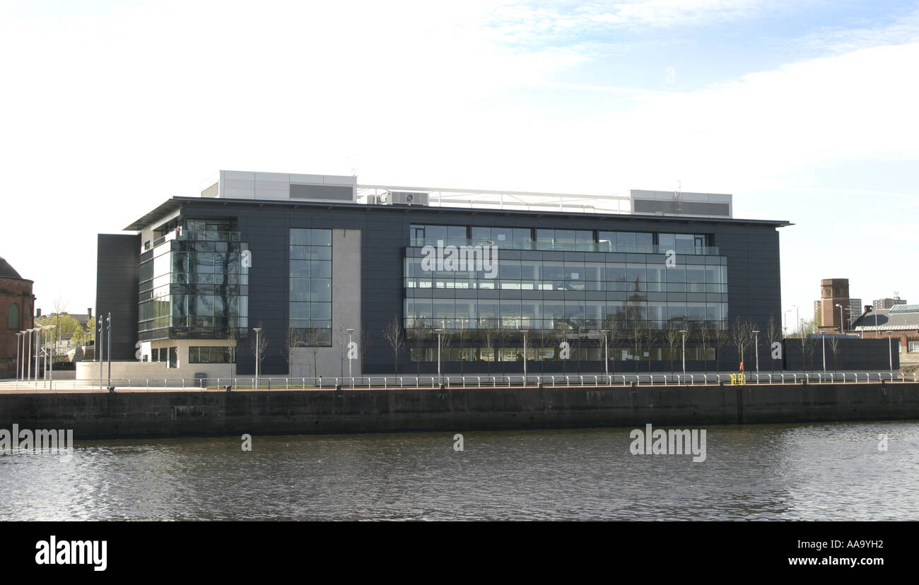 Le nouveau bâtiment de la télévision écossaise sur la rive sud de la rivière Clyde Glasgow Ecosse Banque D'Images