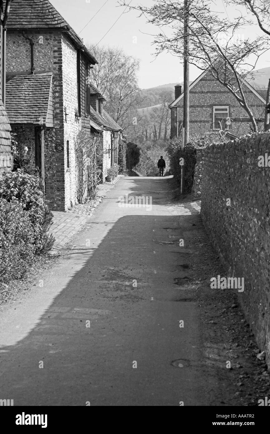 Ancienne route en Alfriston village Banque D'Images