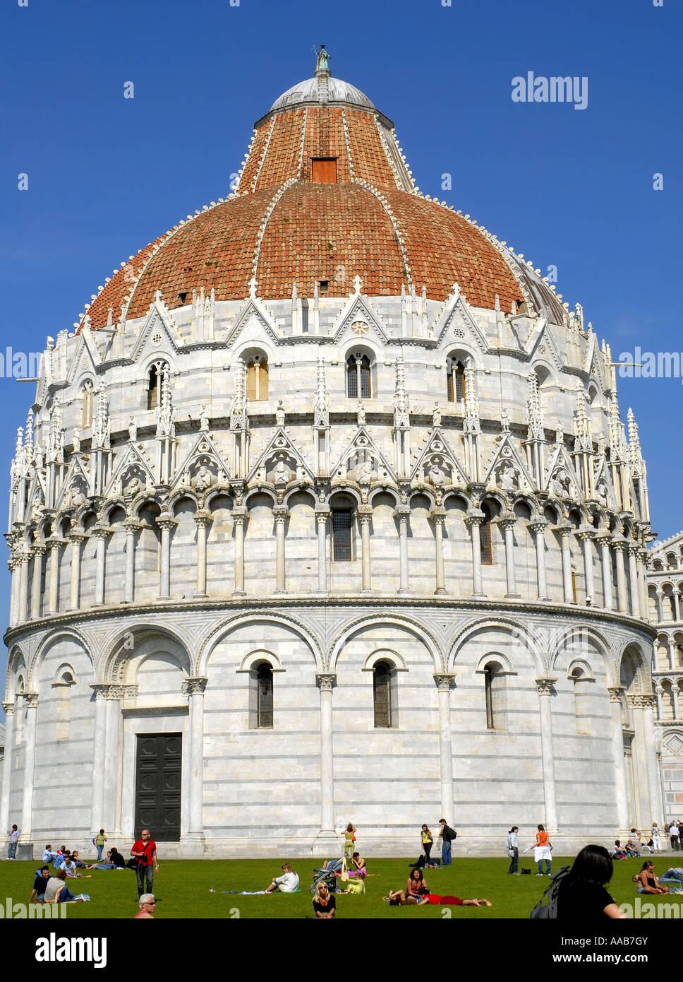 Le baptistère et la cathédrale. Pise, Italie, Banque D'Images