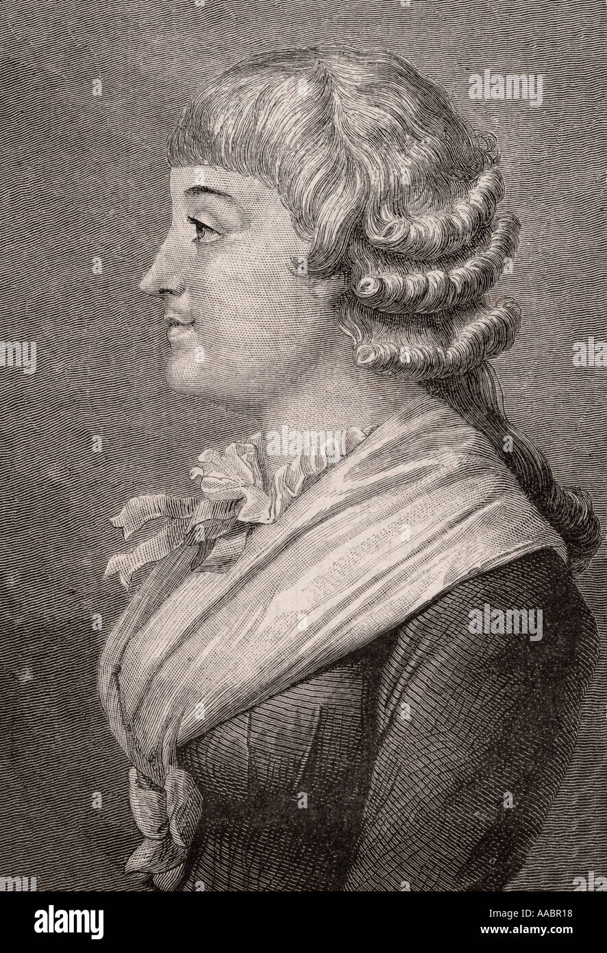 Madame Roland, Vicountess Jeanne Marie Roland de la Platiere, 1754 - 1793. La figure célèbre de la Révolution française. Banque D'Images